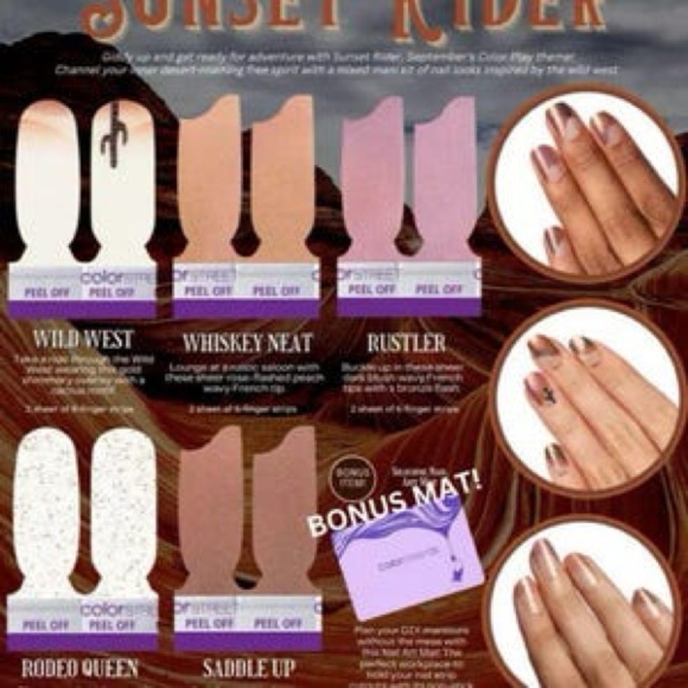Saddle Up Color Street Sunset Rider Press-On Nails